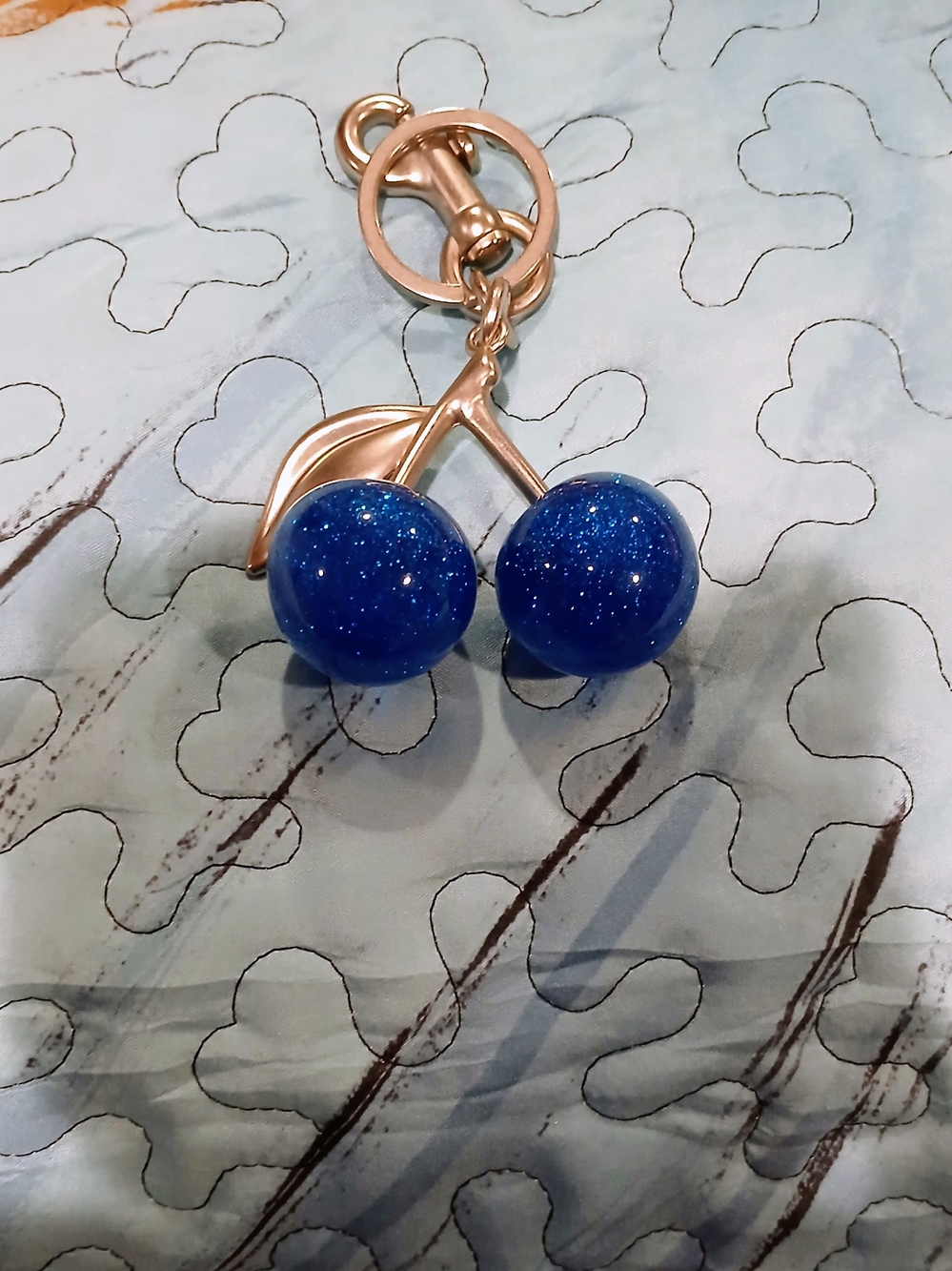 Blue Cherry Bag Charm